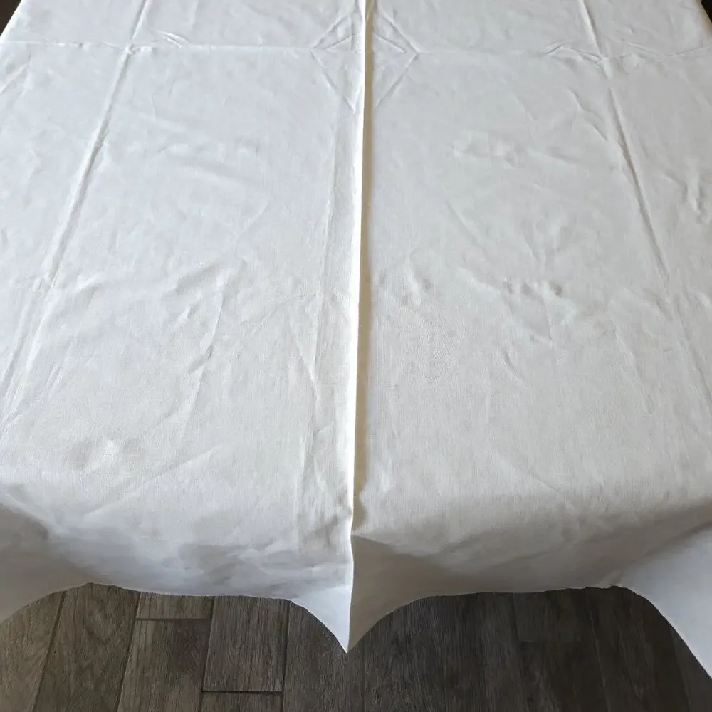VTG 100% Linen Tablecloth Rectangle Stripes Purple French Country Easter 60x82